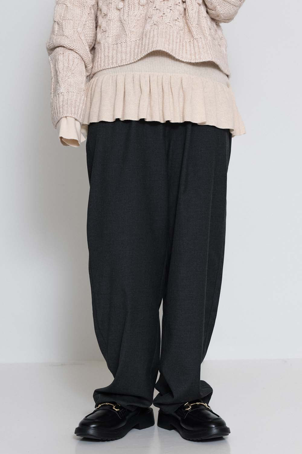 ≪SALE≫ハイウエストにもなる2WAYタックパンツ