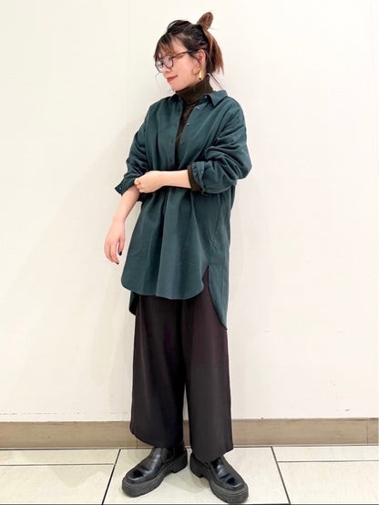 ソフト綿起毛バックスリットチュニック