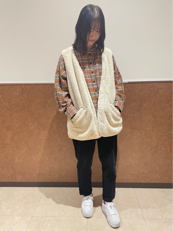 ≪SALE≫★Not Public for Autumn/Winter Sale Items★Warm Fleece Check Shirt