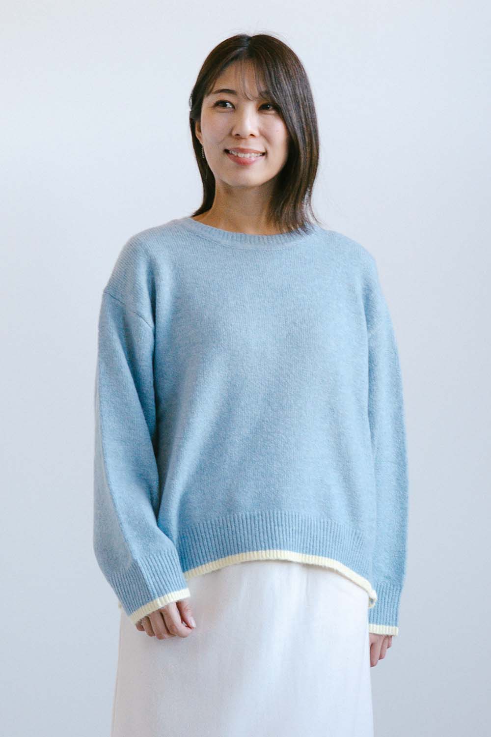 ≪SALE≫Color-Blocked Knit Crew Pullover