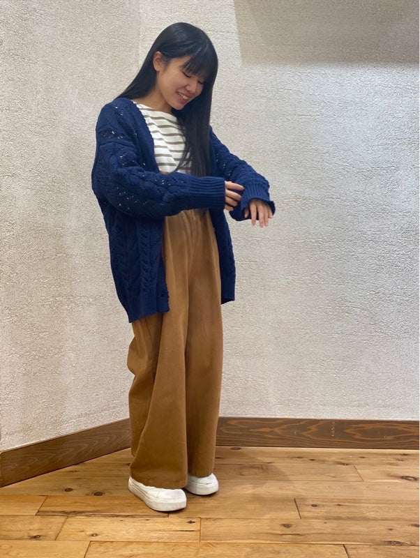 透かし編みボリュームカーディガン