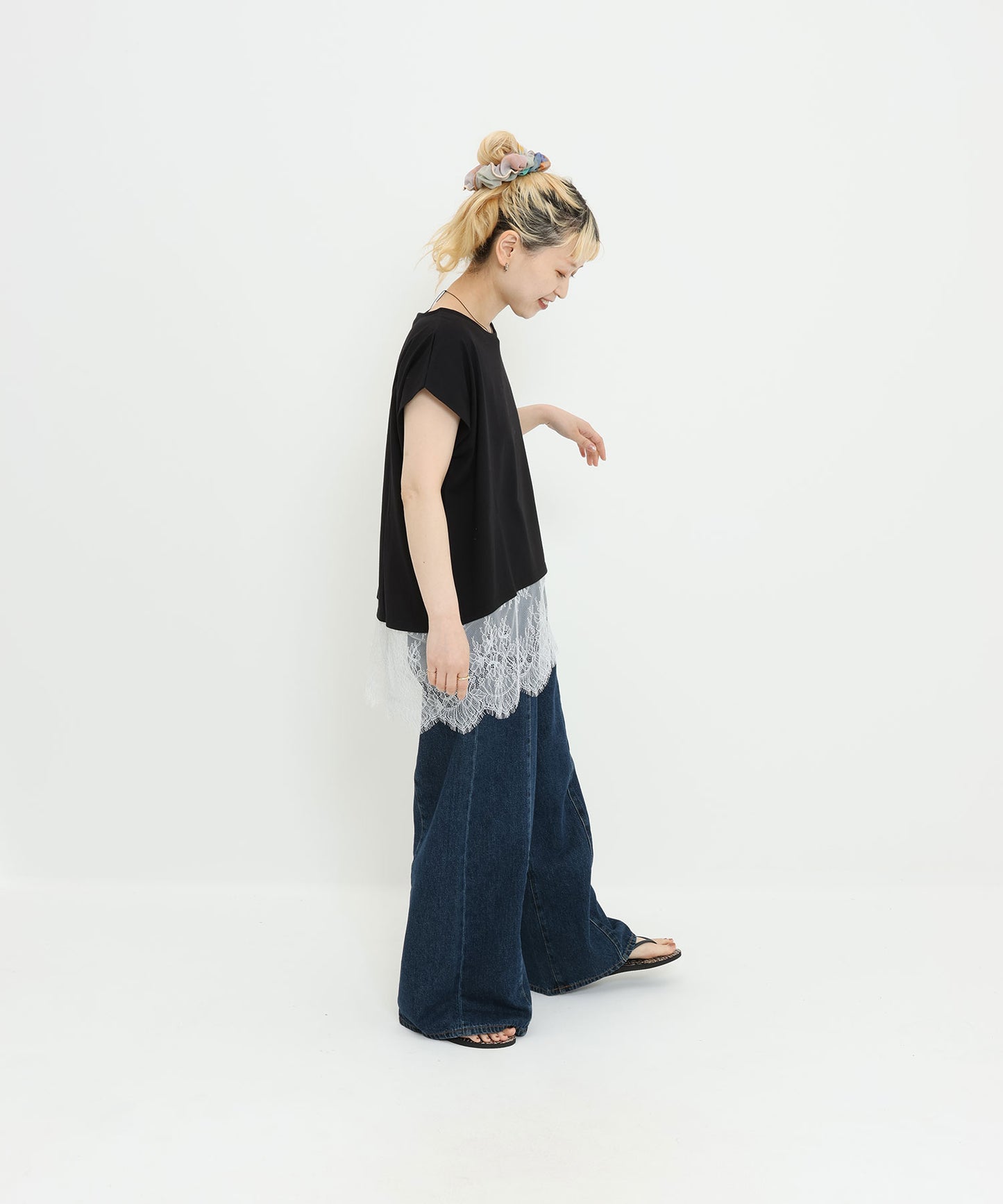 《6月24日入荷》汗染み防止 裾レースT