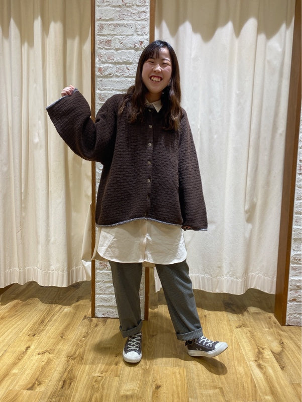 ソフト綿起毛バックスリットチュニック