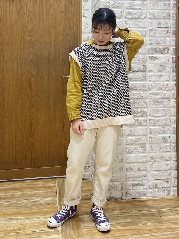 cottonウオッシュ袖タックBIGシャツ