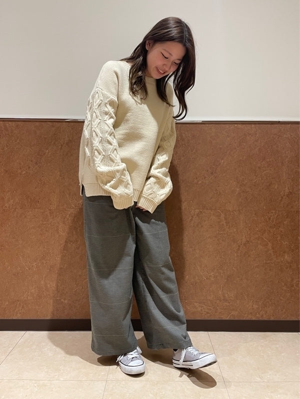 ≪SALE≫ダイヤケーブル袖プルオーバー