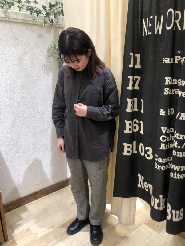 cottonウオッシュ袖タックBIGシャツ