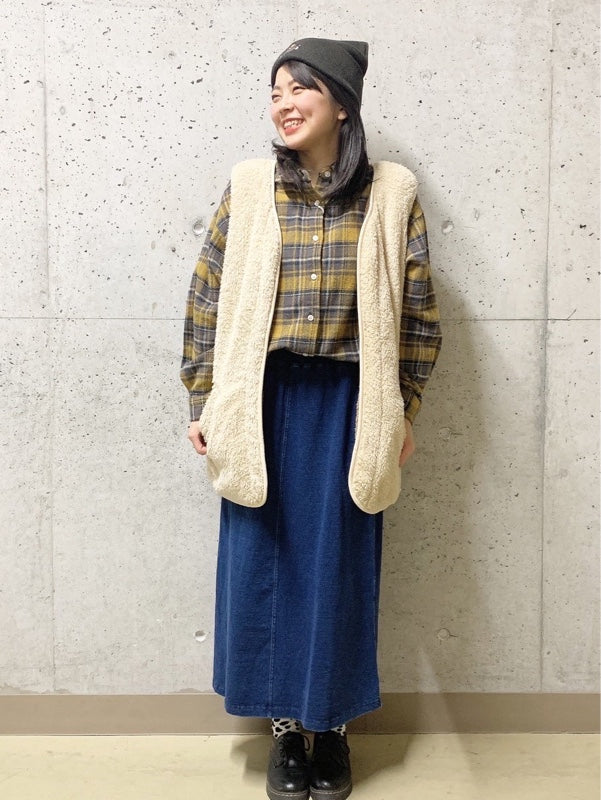 ヘリンボン起毛BIGシャツ