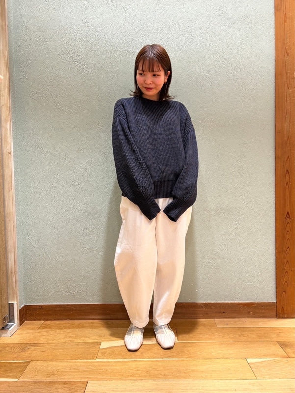畦編みMIXニットプルオーバー