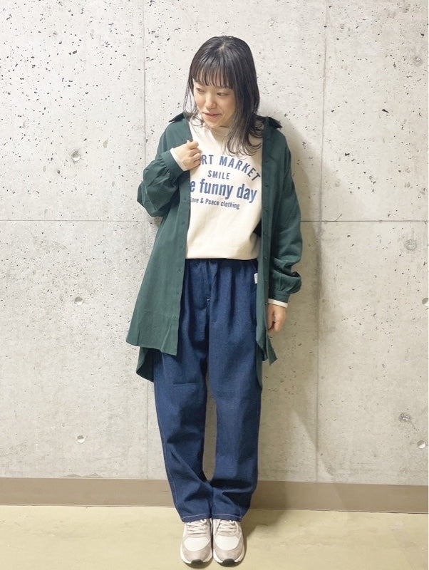 ソフト綿起毛バックスリットチュニック