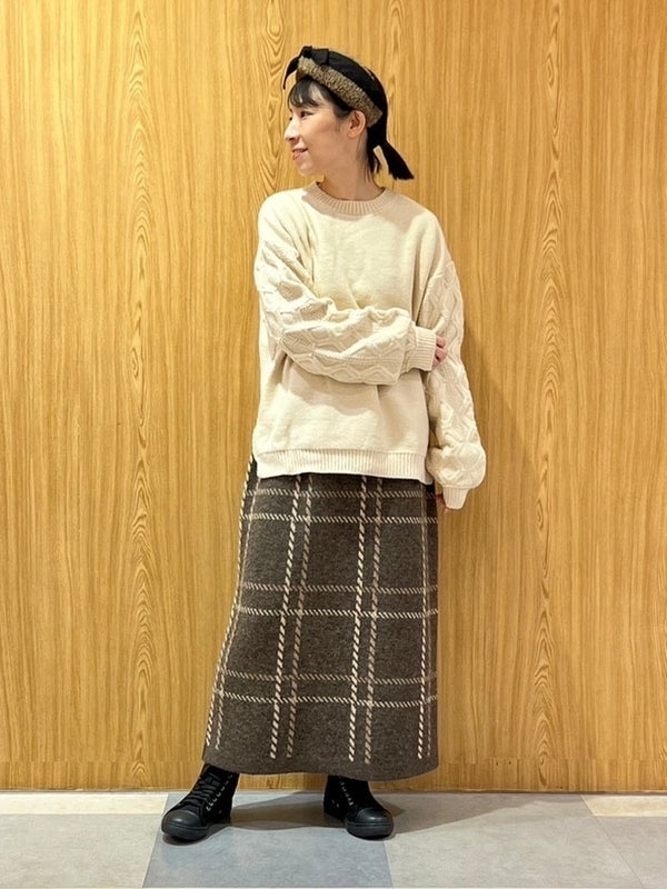 ≪SALE≫ダイヤケーブル袖プルオーバー