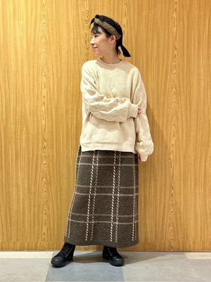 ≪SALE≫ダイヤケーブル袖プルオーバー