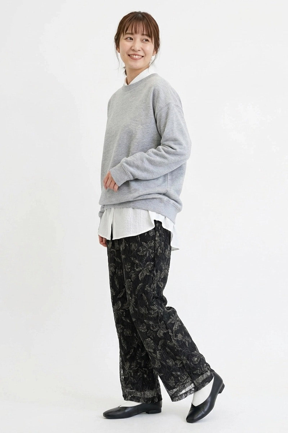 ≪SALE≫ Slub Fleece Crew Neck Tunic