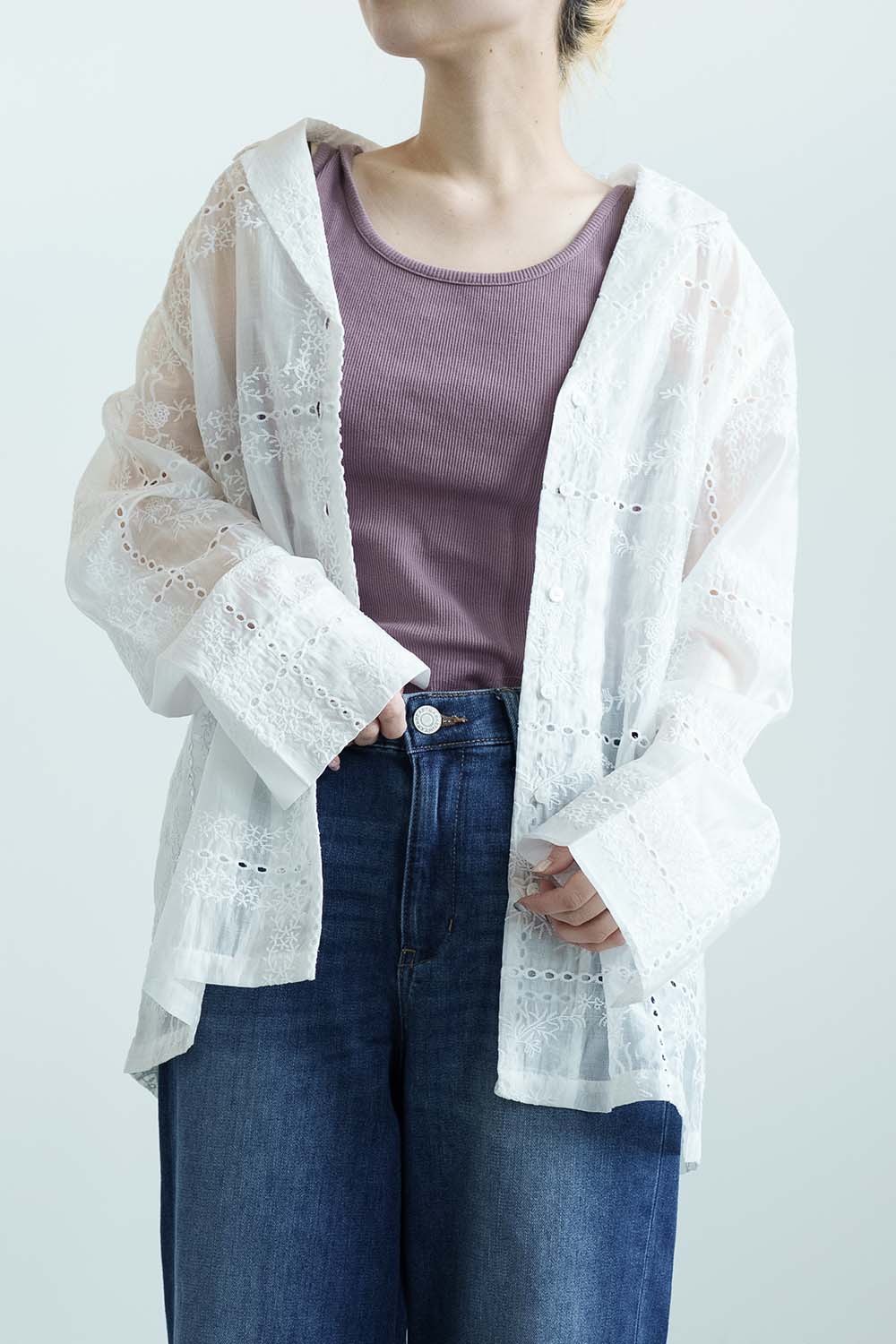 パッチワーク風総刺繍シャツジャケット – HEART MARKET