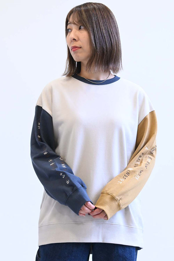 たてロゴ袖刺繍プルオーバー