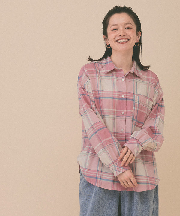 Check Shirt Tunic with Pockets