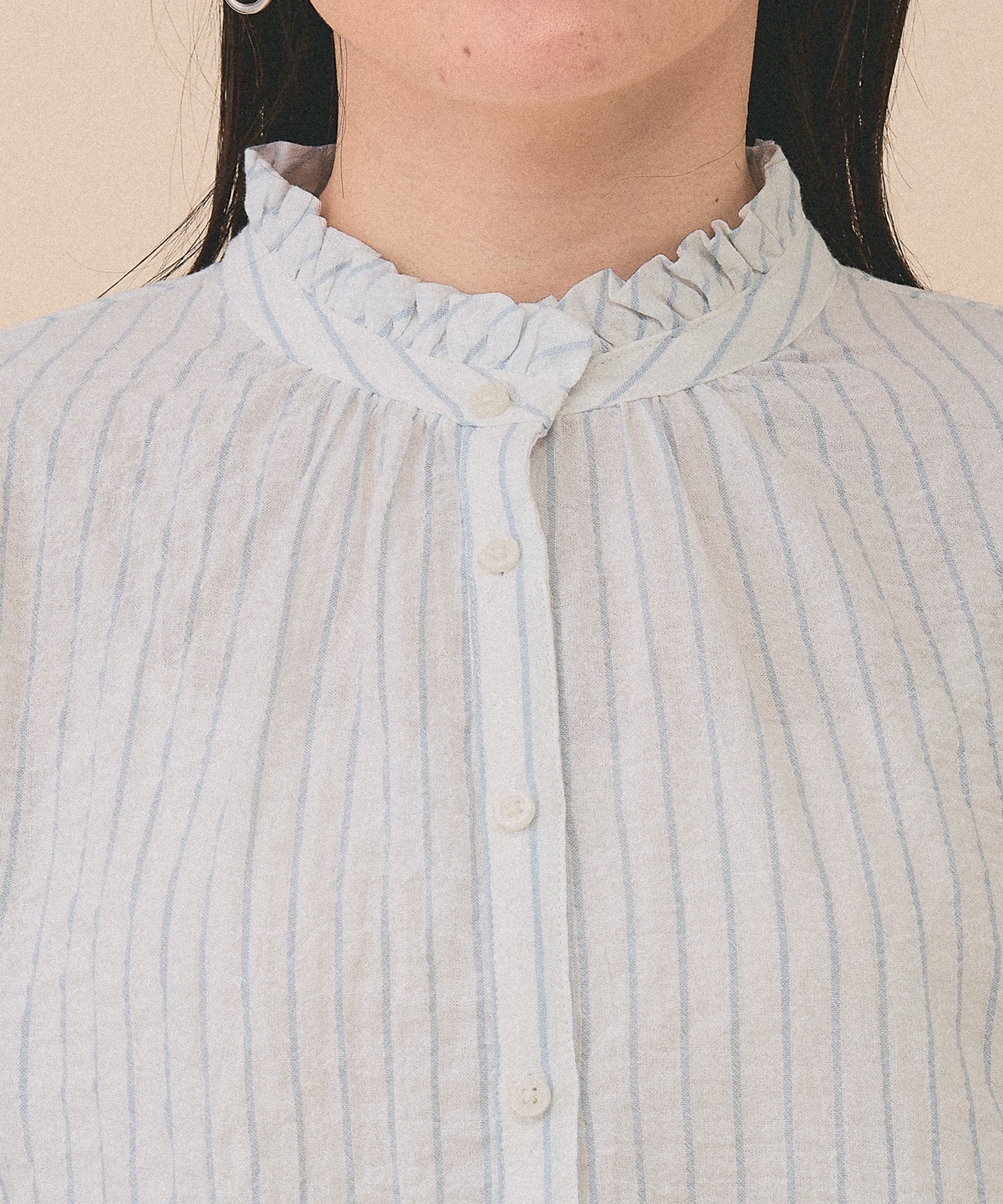 Soft Material Collar Frill Blouse