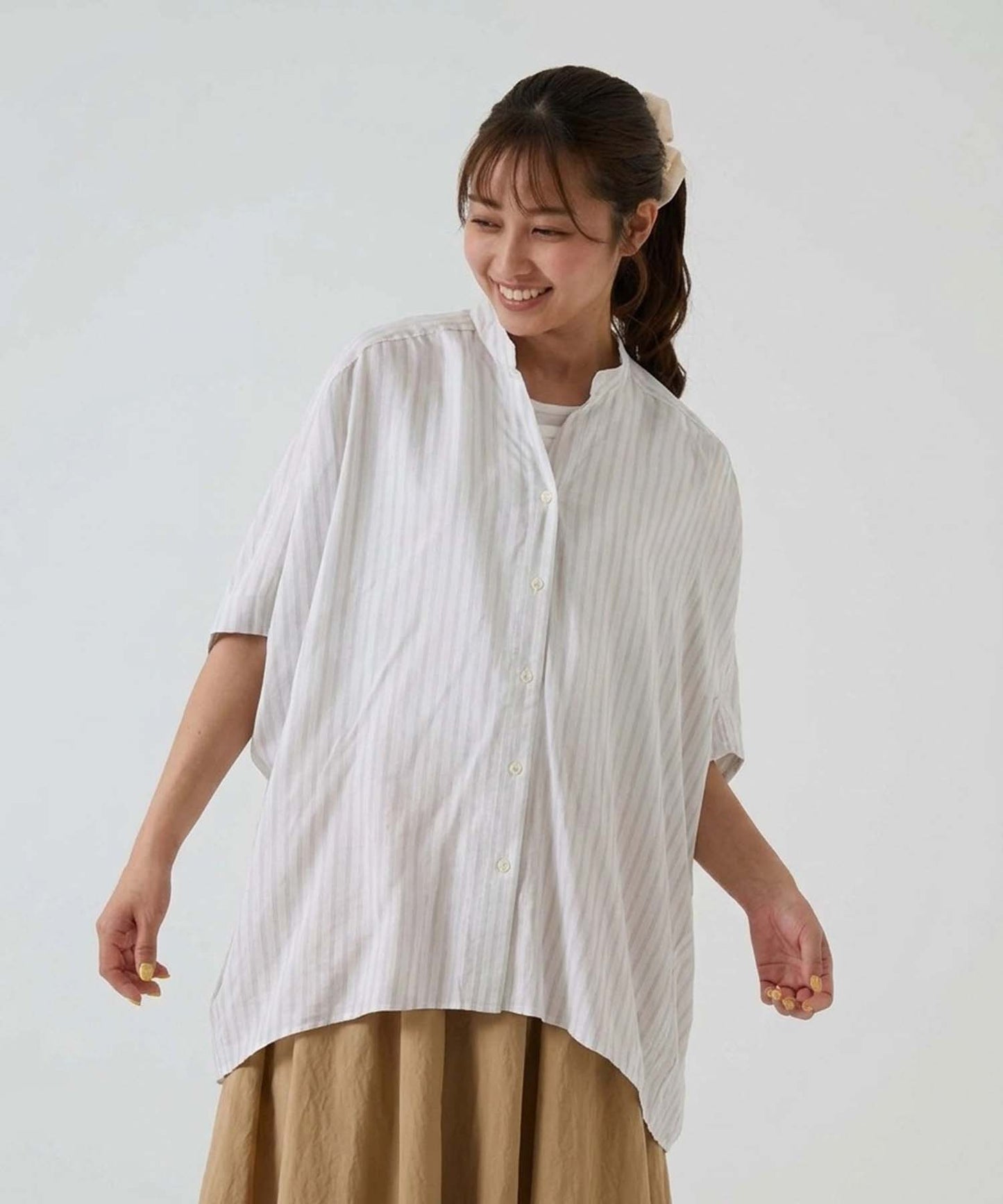 ストライプホワイト / 162cm / FREE