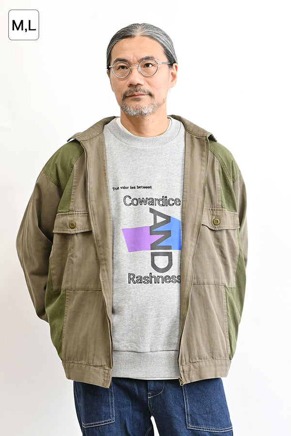 ヘリンボーン×リップストップブルゾン