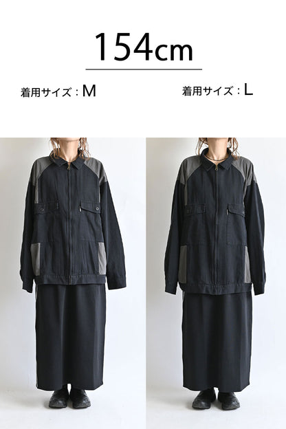 ヘリンボーン×リップストップブルゾン
