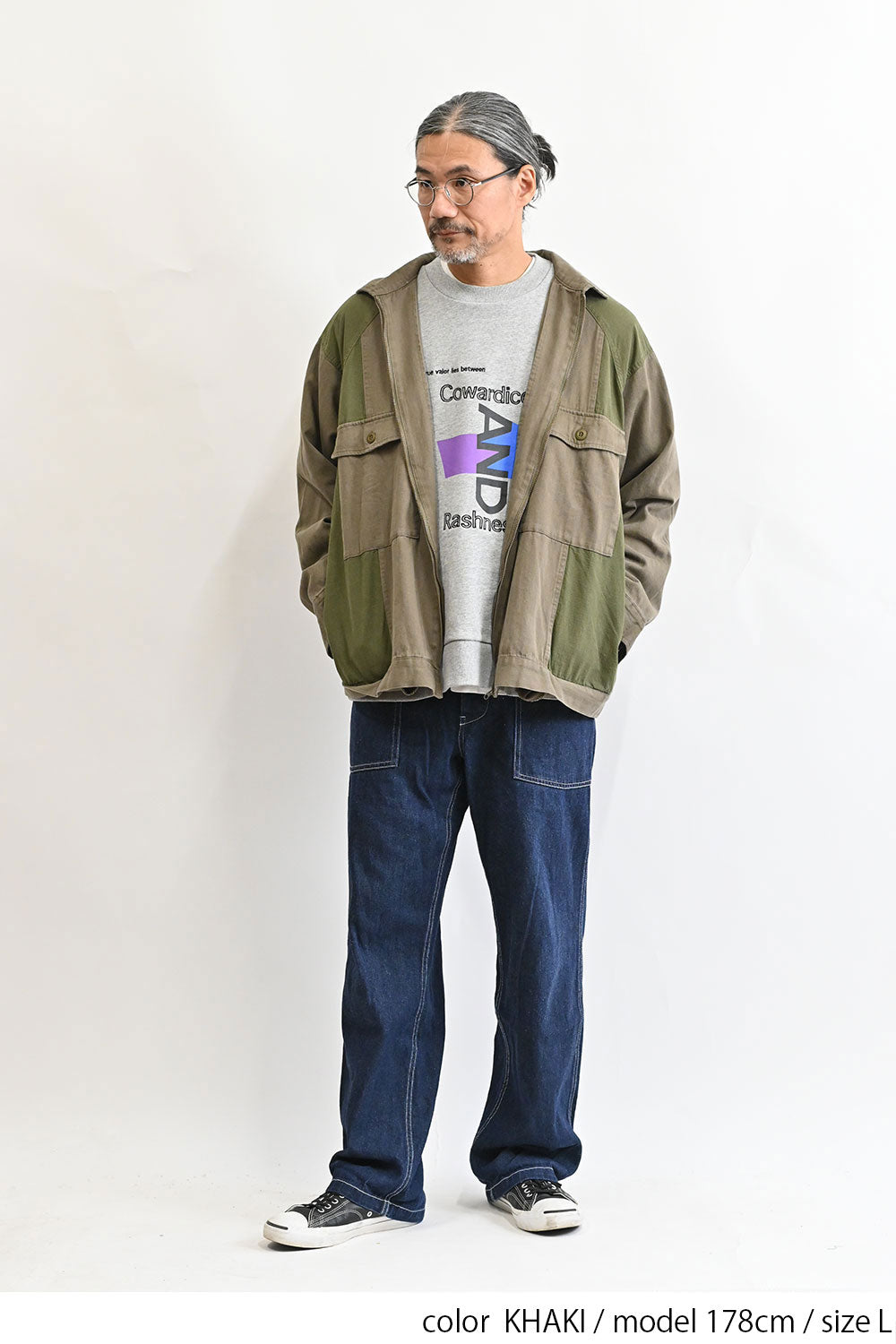 ヘリンボーン×リップストップブルゾン