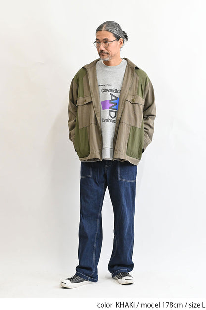 ヘリンボーン×リップストップブルゾン