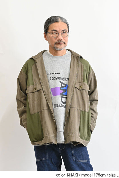ヘリンボーン×リップストップブルゾン
