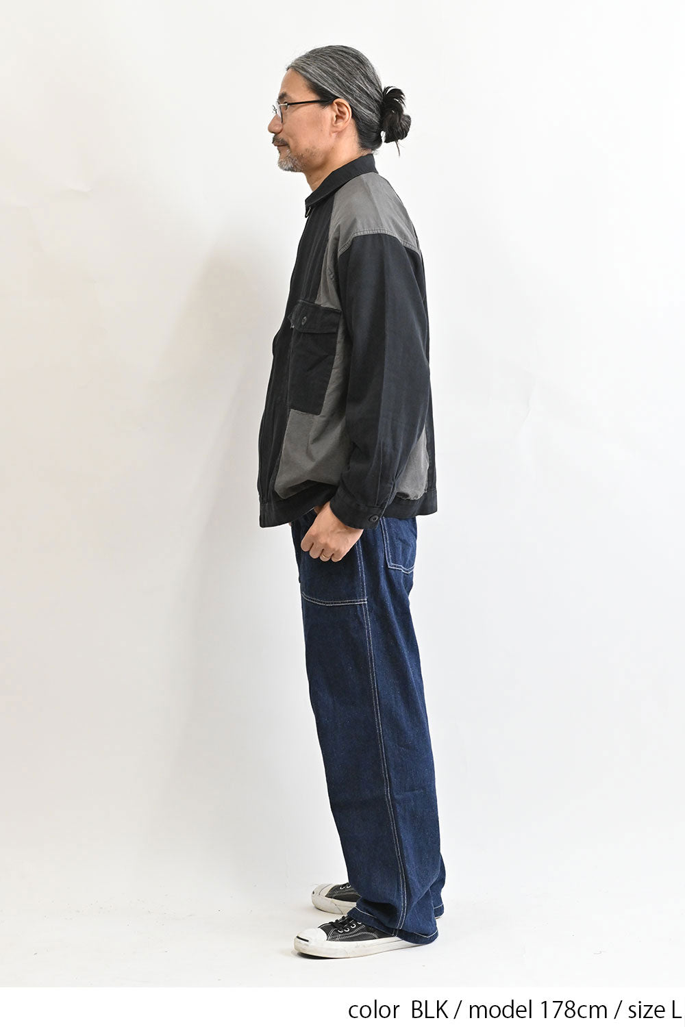 ヘリンボーン×リップストップブルゾン