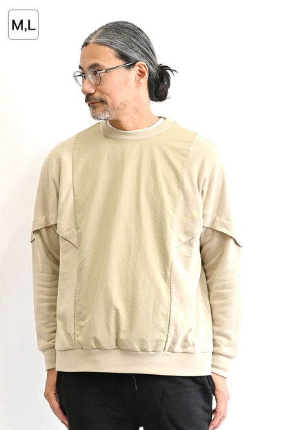 裏毛×ナイロンタフタプルオーバー