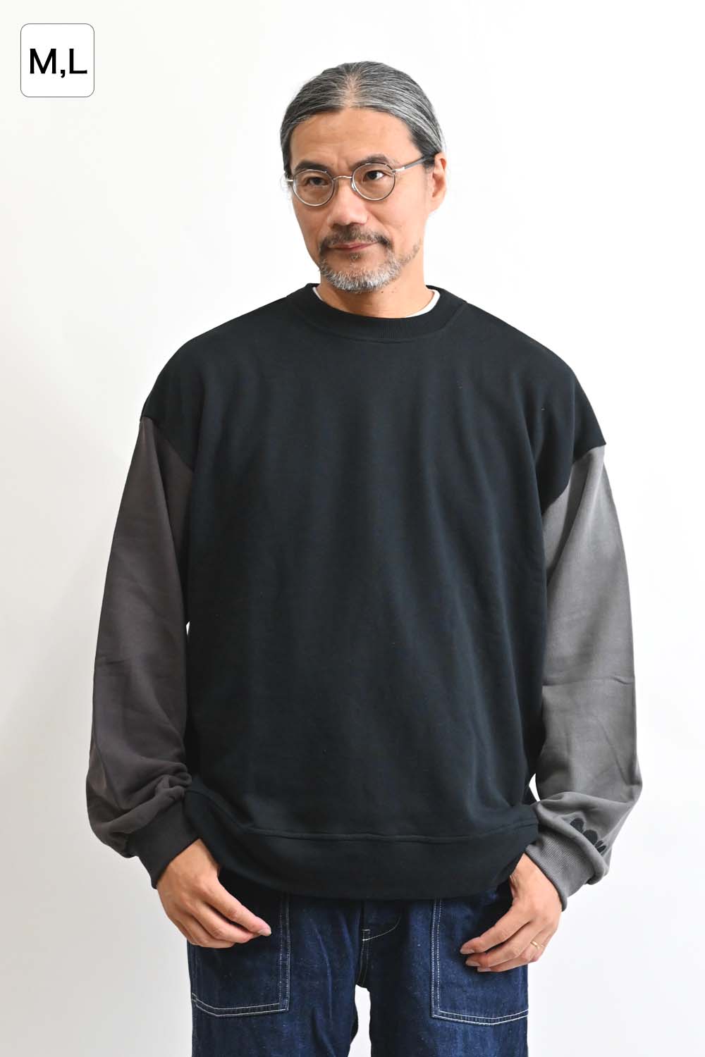 裏毛配色切替プルオーバー