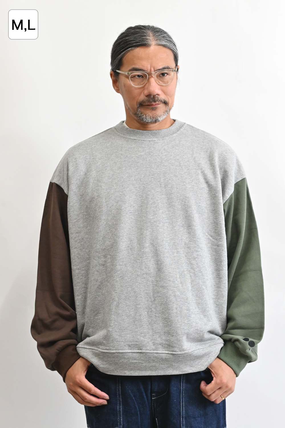 裏毛配色切替プルオーバー