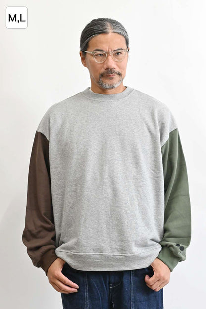 裏毛配色切替プルオーバー