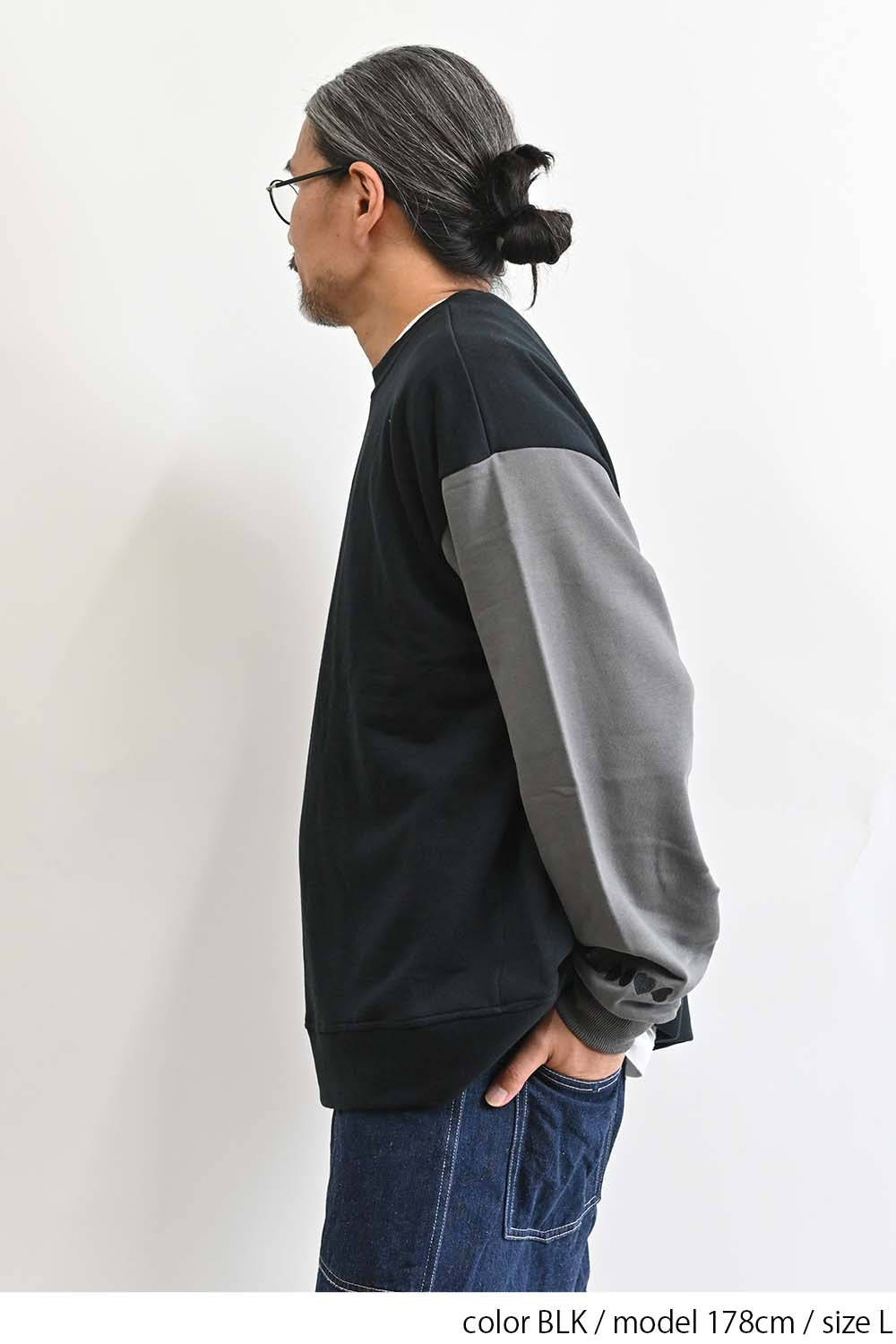 裏毛配色切替プルオーバー