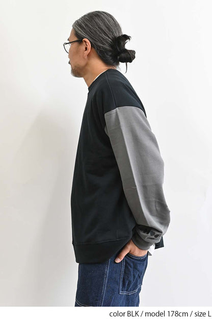 裏毛配色切替プルオーバー