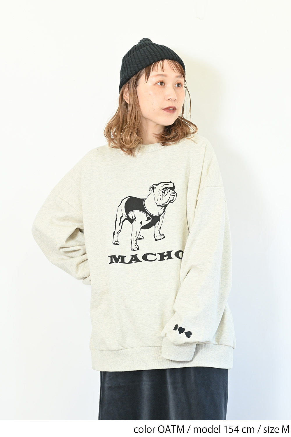 ブルドッグプリント裏毛プルオーバー