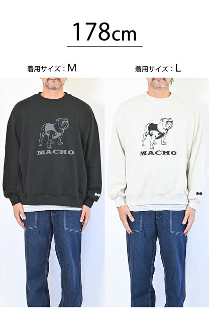 ブルドッグプリント裏毛プルオーバー