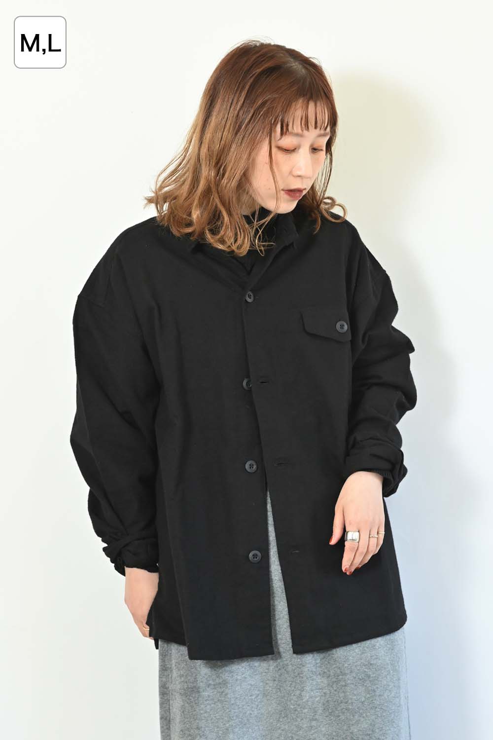 起毛オックスシャツ