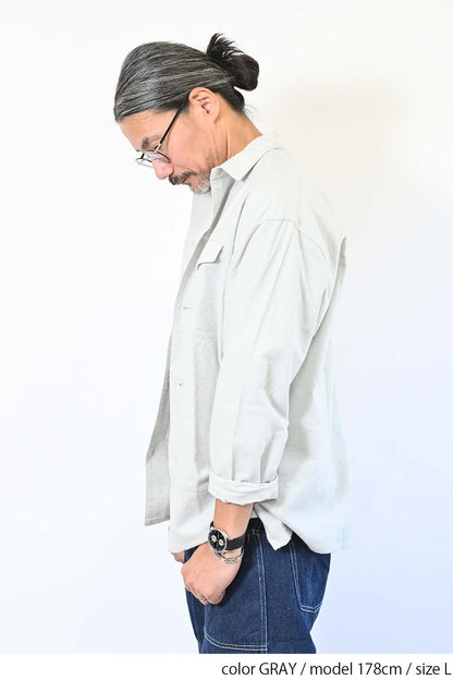 起毛オックスシャツ