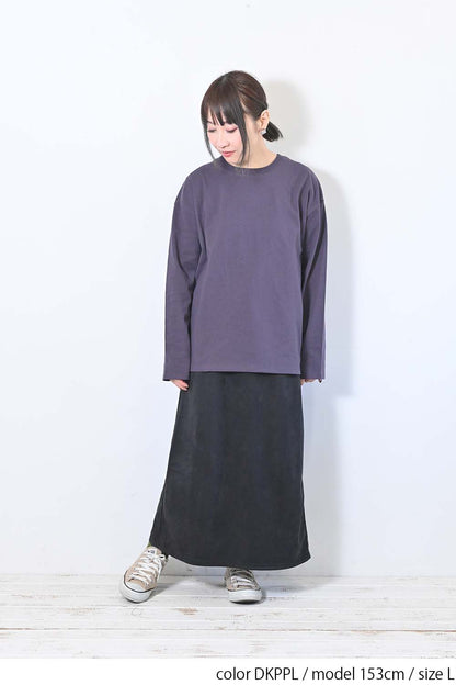 ワイドな無地ロンT
