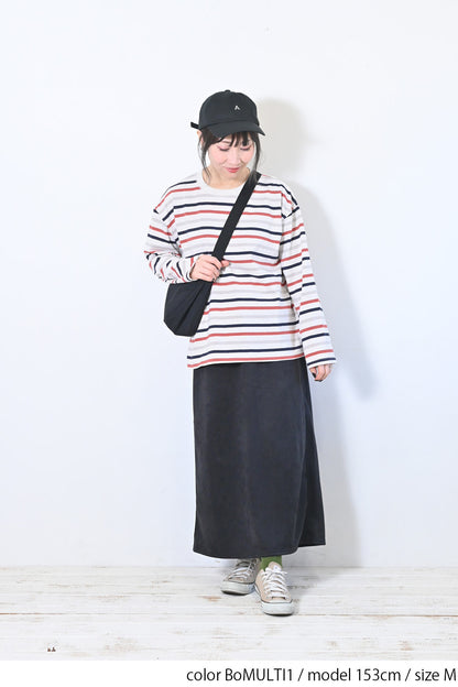 ≪SALE≫Wide Striped Long Tee
