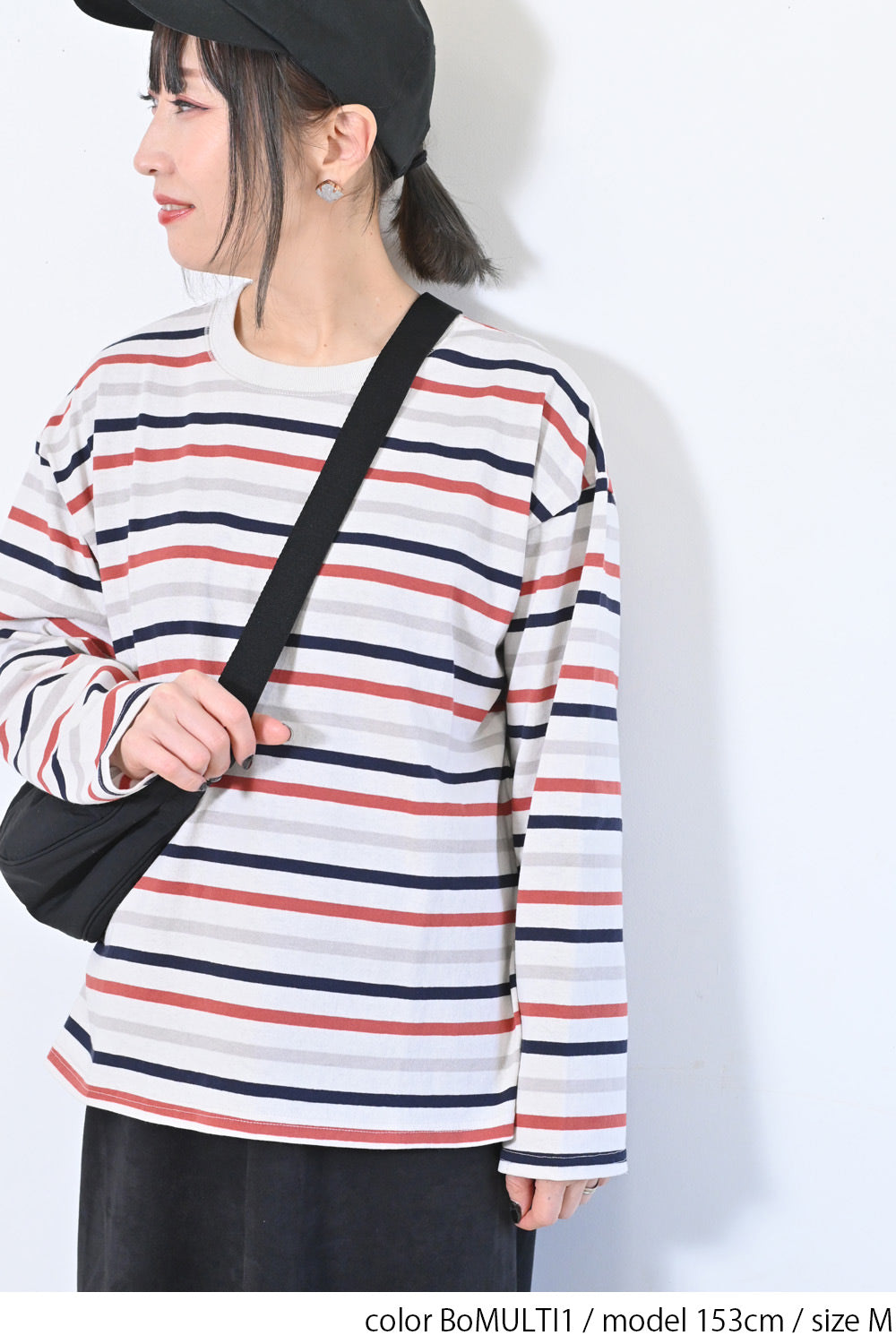 ≪SALE≫Wide Striped Long Tee