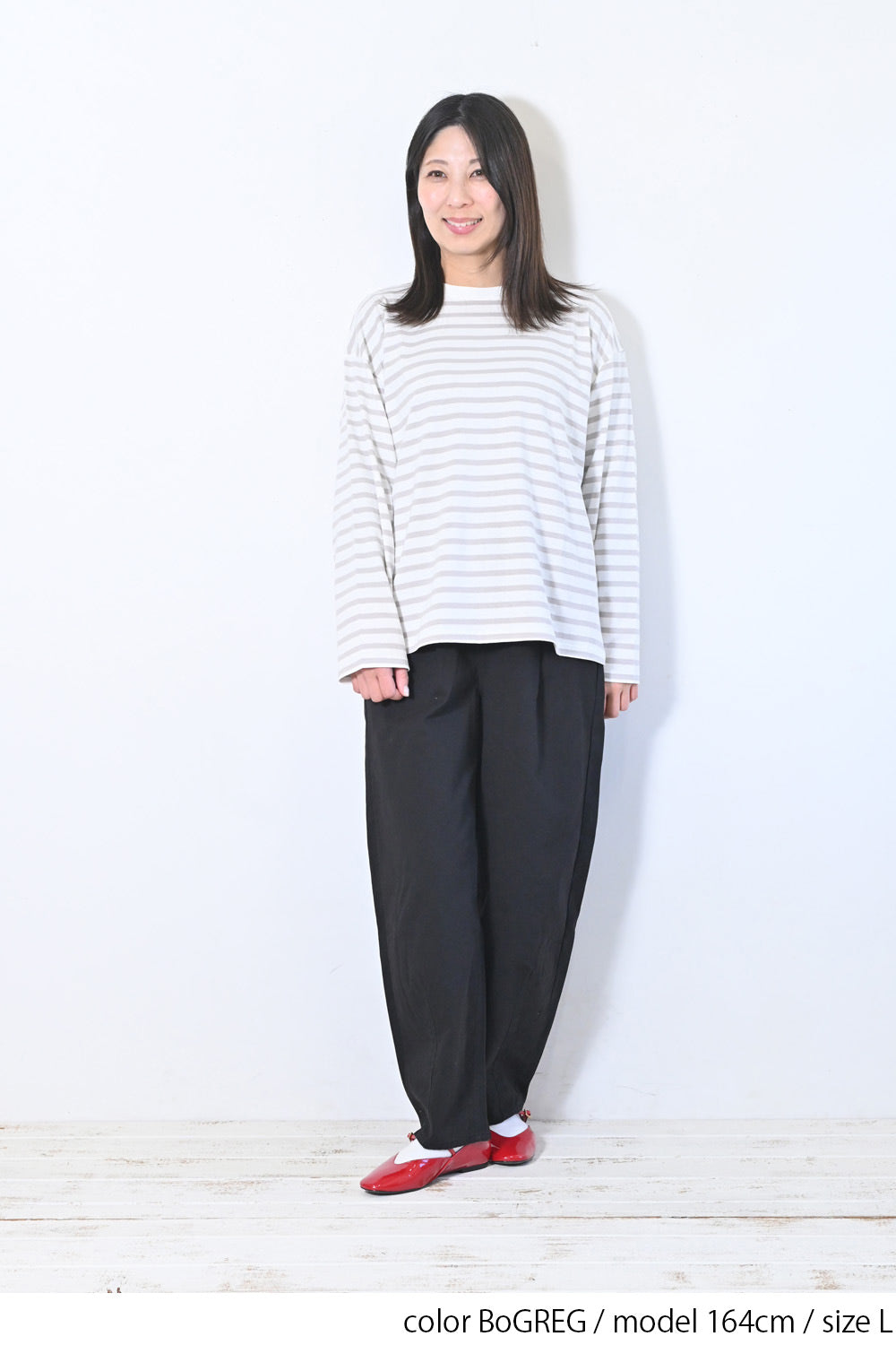 ≪SALE≫Wide Striped Long Tee