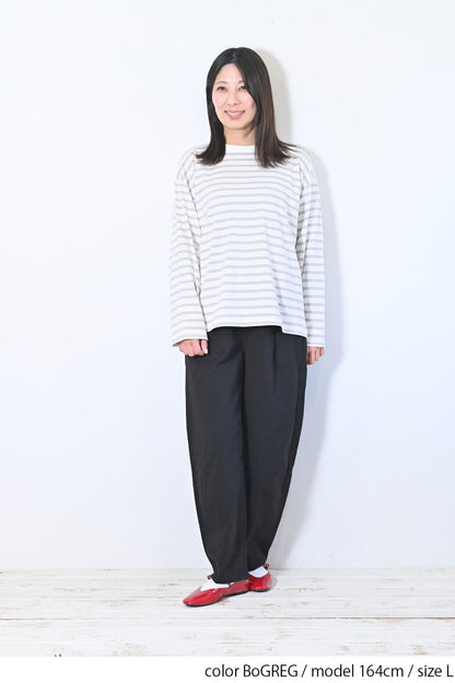 ≪SALE≫Wide Striped Long Tee