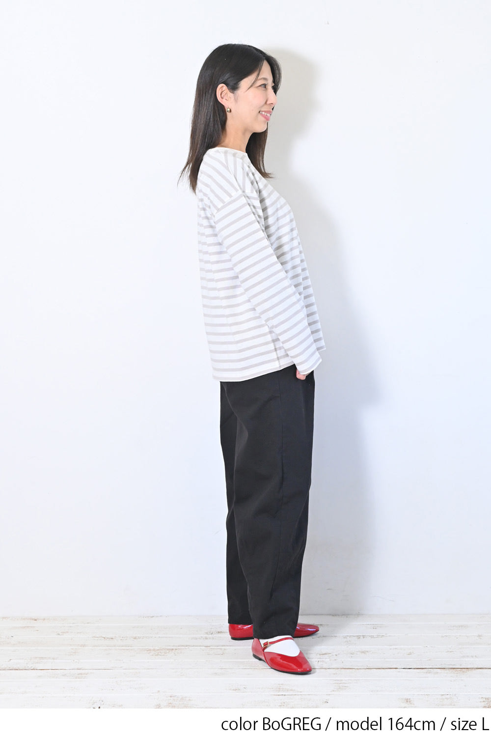 ≪SALE≫Wide Striped Long Tee