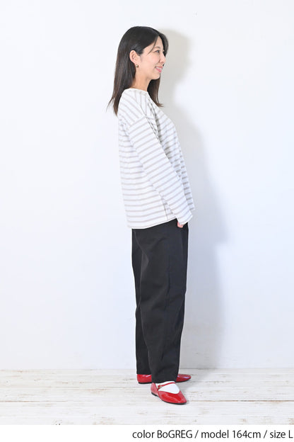 ≪SALE≫Wide Striped Long Tee