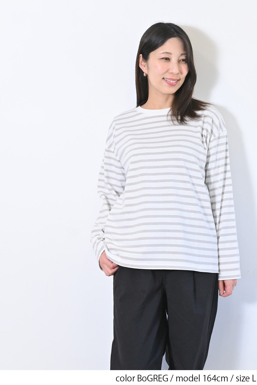 ≪SALE≫Wide Striped Long Tee