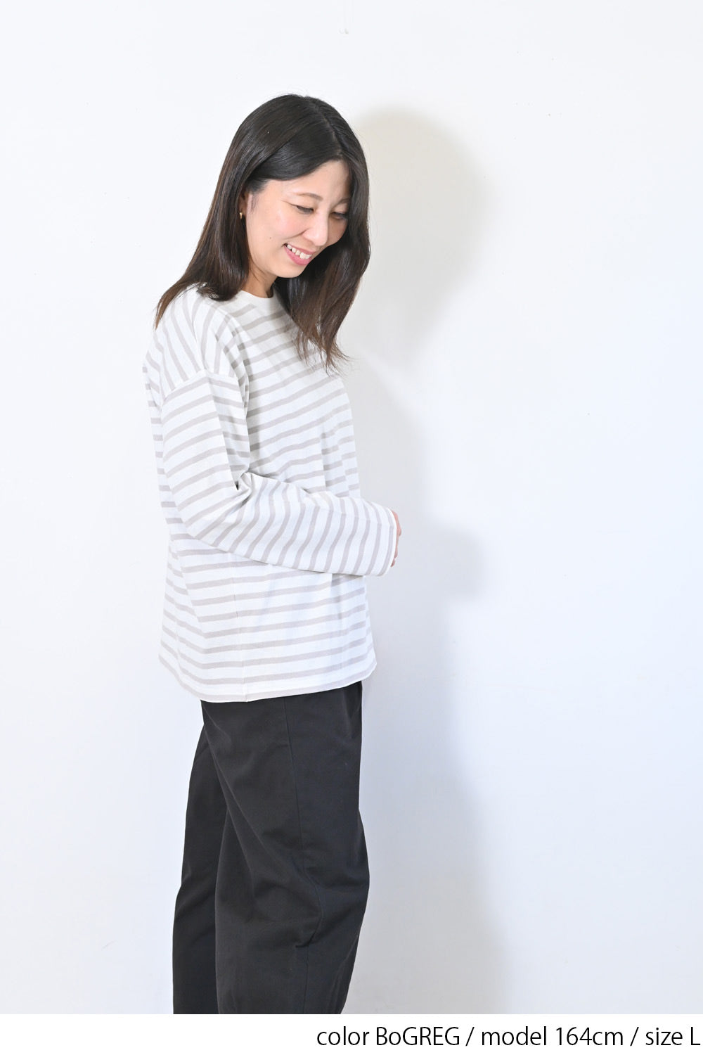 ≪SALE≫Wide Striped Long Tee