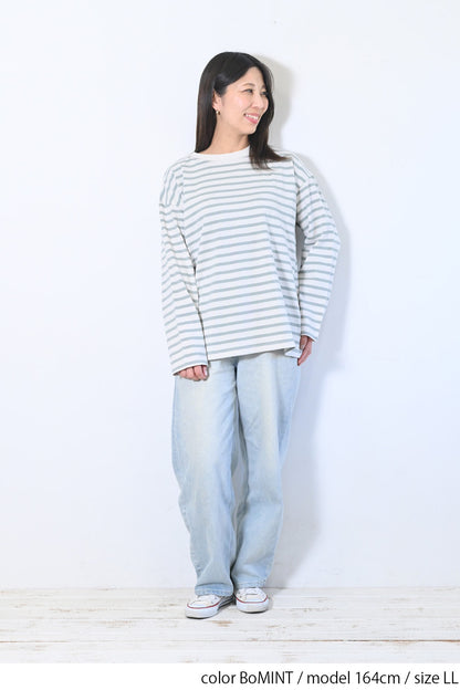 ≪SALE≫Wide Striped Long Tee