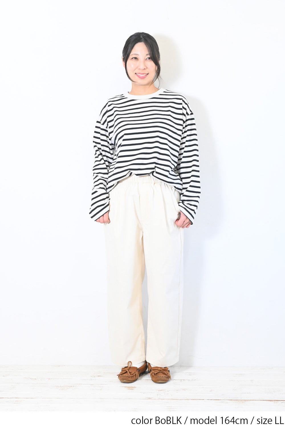 ≪SALE≫Wide Striped Long Tee