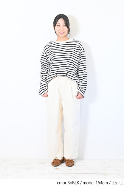 ≪SALE≫Wide Striped Long Tee