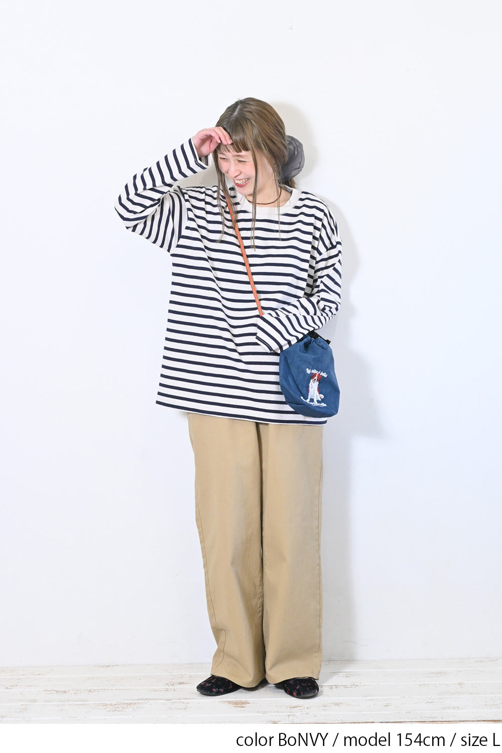 ≪SALE≫Wide Striped Long Tee
